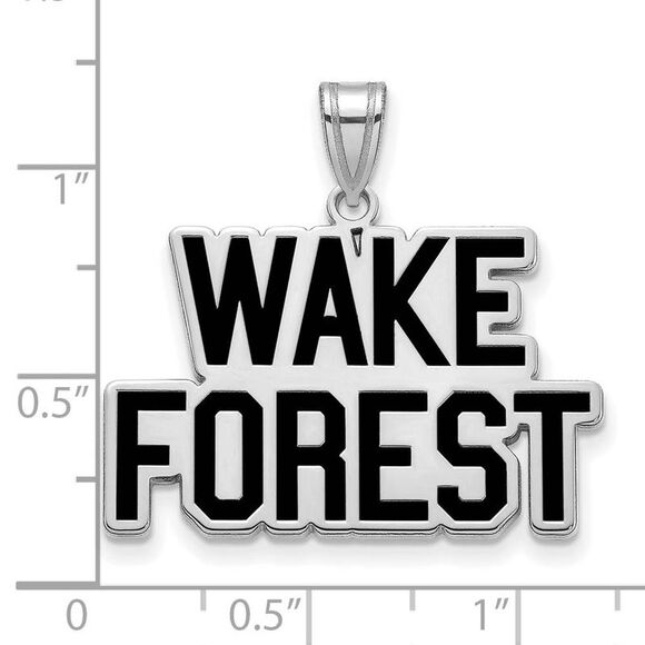 Sterling Silver Wake Forest U. Large Enamel Logo Pendant - Picture 2 of 3